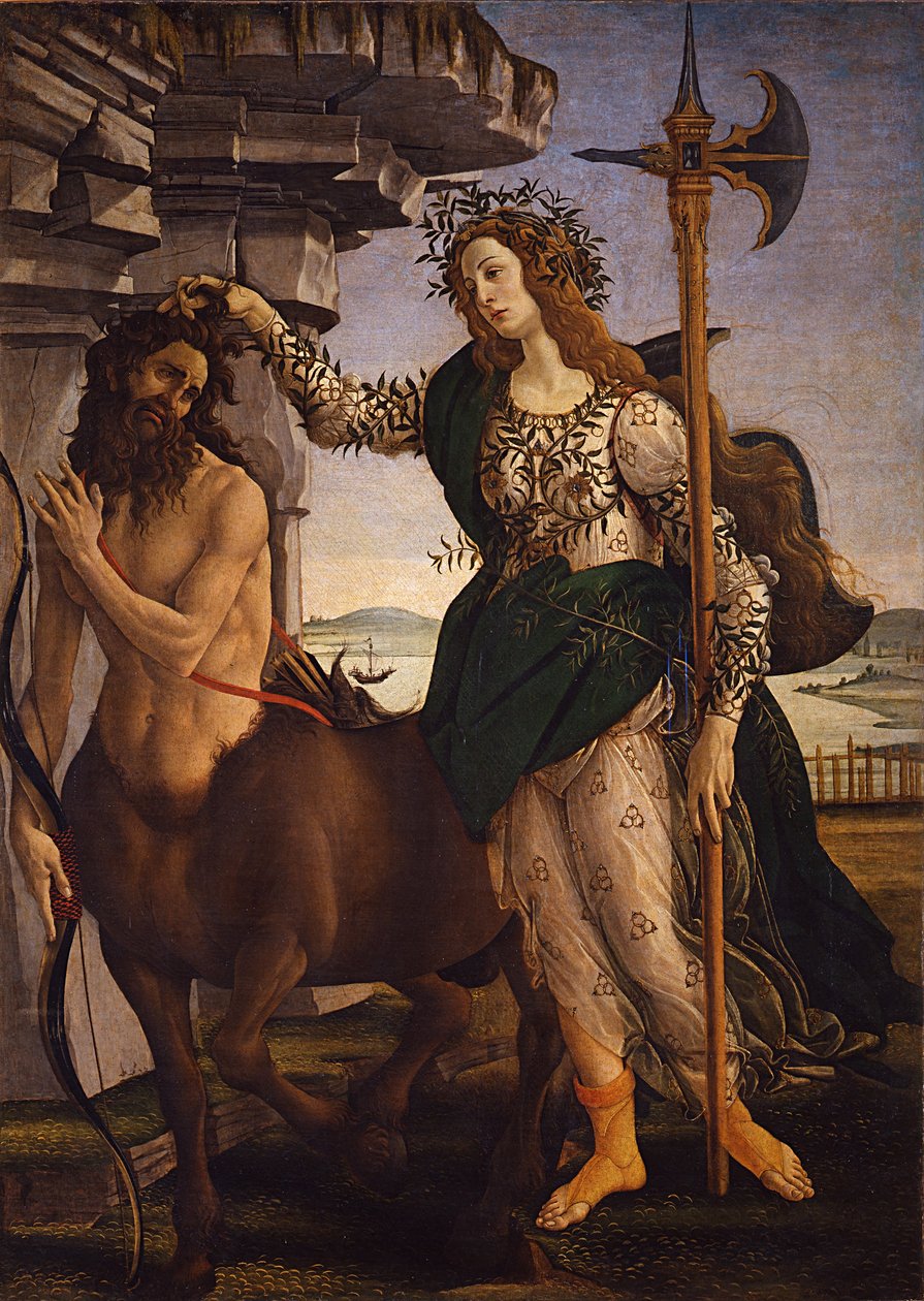 Pallas Athena e o Centauro, 1482 de Sandro Botticelli