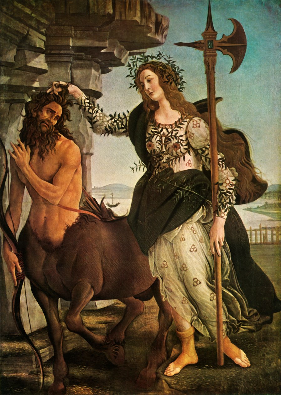 Pallas e o Centauro, c1480-1485, 1937. de Sandro Botticelli