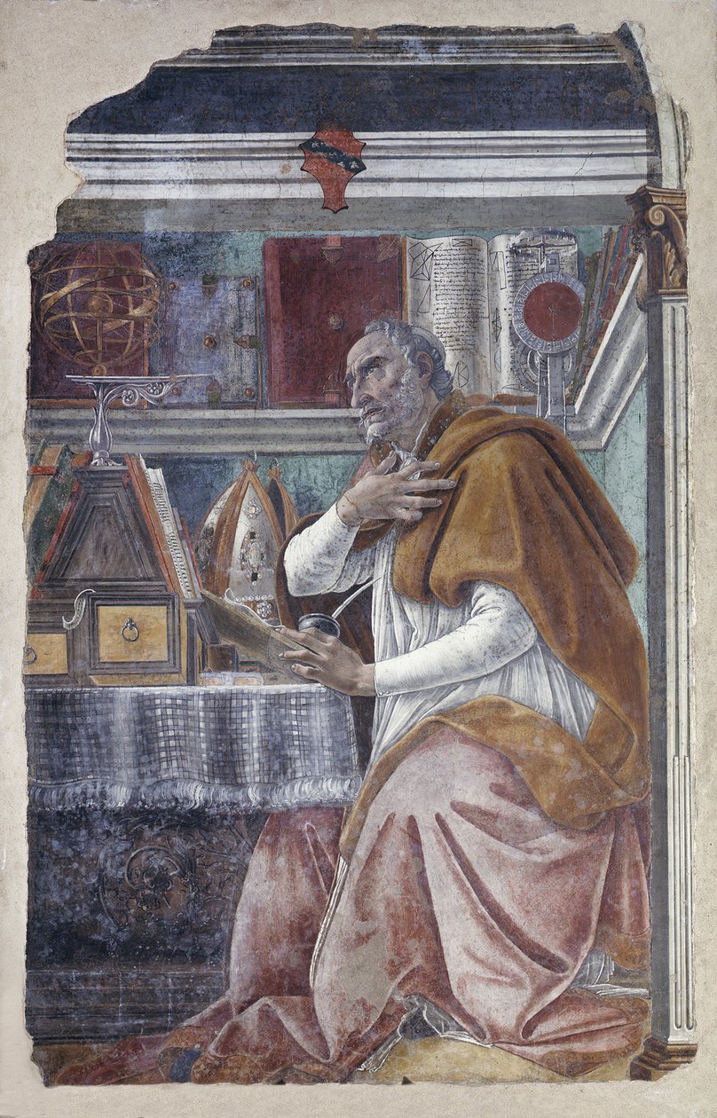 Santo Agostinho em Seu Estudo de Sandro Botticelli
