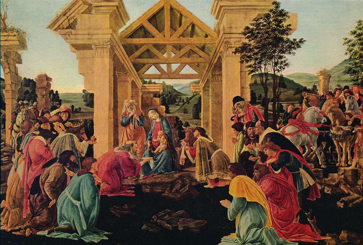 A Adoração dos Magos, c1475-1476 de Sandro Botticelli