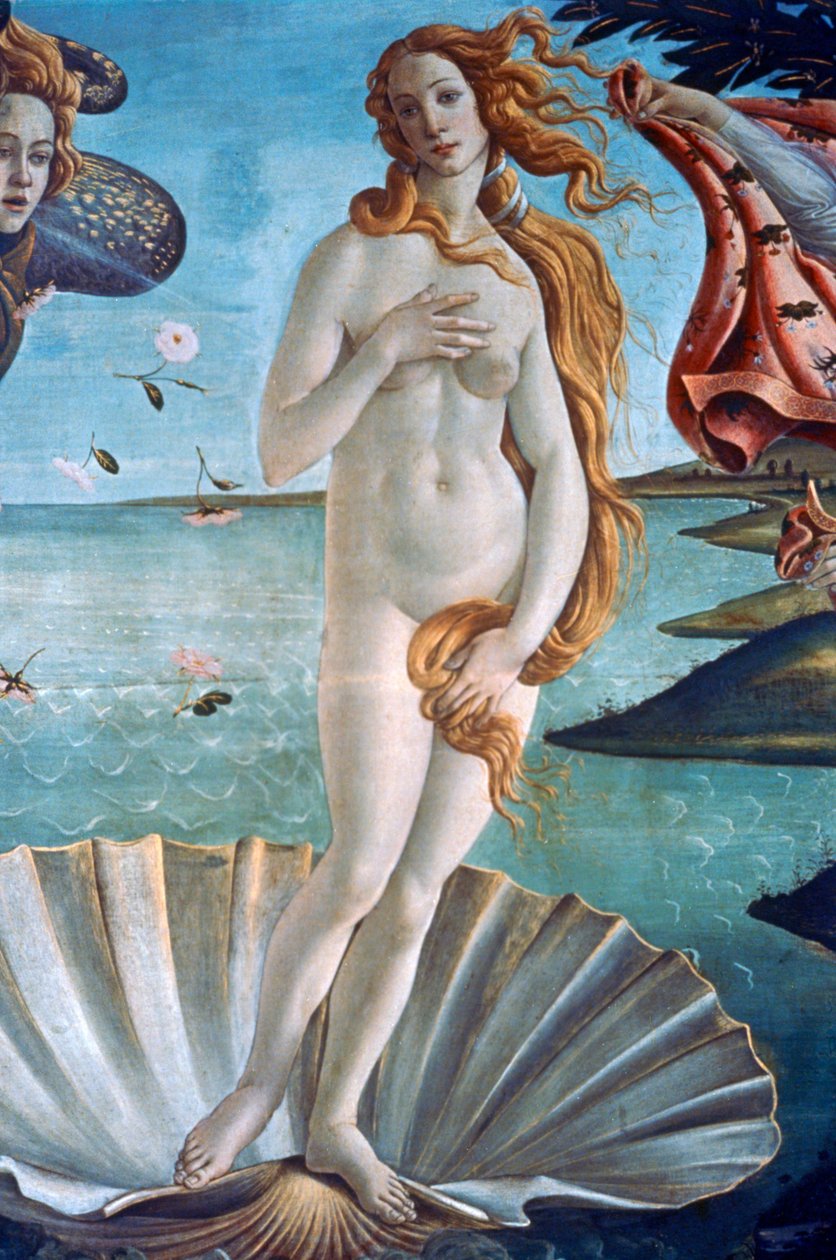 Detalhe do nascimento de Vênus, c1485 de Sandro Botticelli