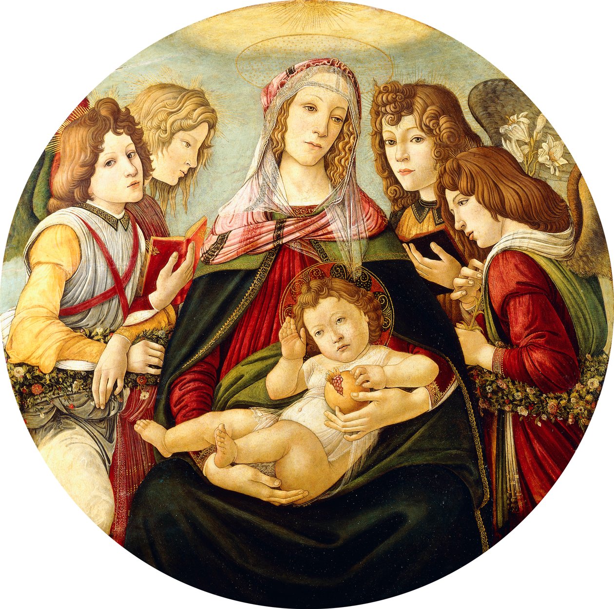 A Madona e o Menino com Quatro Anjos, de Sandro Botticelli