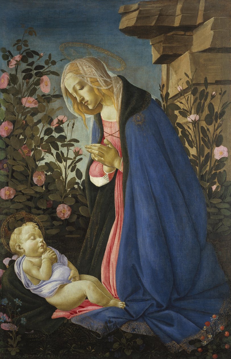 A Virgem adorando o Menino Jesus adormecido de Sandro Botticelli