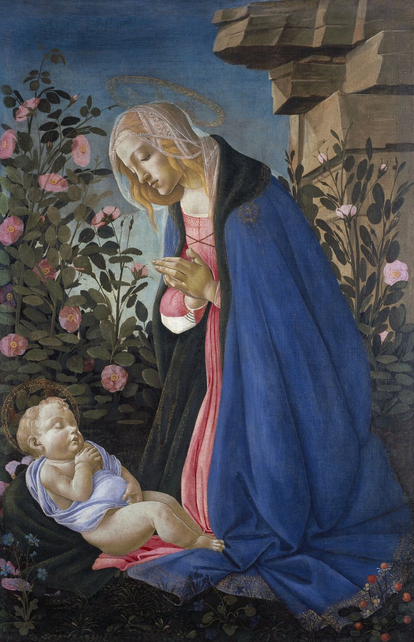 A Virgem adorando o Menino Jesus adormecido de Sandro Botticelli