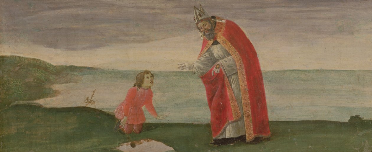 A visão de Santo Agostinho do Retábulo de São Barnabé, c.1488 (têmpera no painel) de Sandro Botticelli