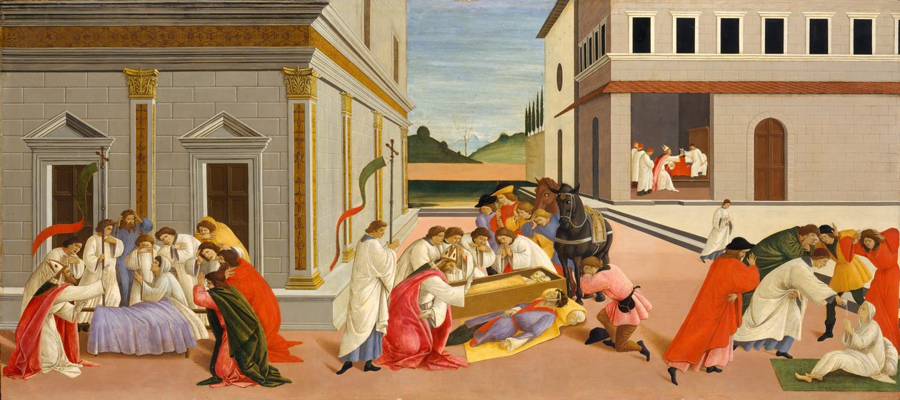 Três Milagres de São Zenóbio, ca. 1500. de Sandro Botticelli