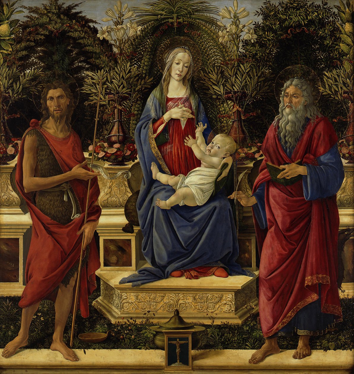 Maria entronizada com o Menino e os dois João de Sandro Botticelli