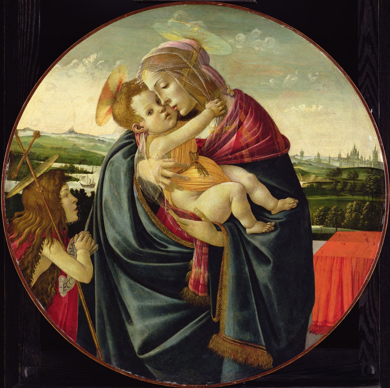 Virgem e Criança com São João Batista, c.1490 de Sandro Botticelli