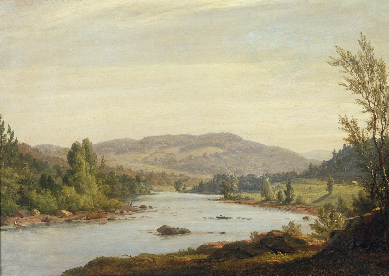 Paisagem com rio (cena no norte de Nova York), 1849 de Sanford Robinson Gifford