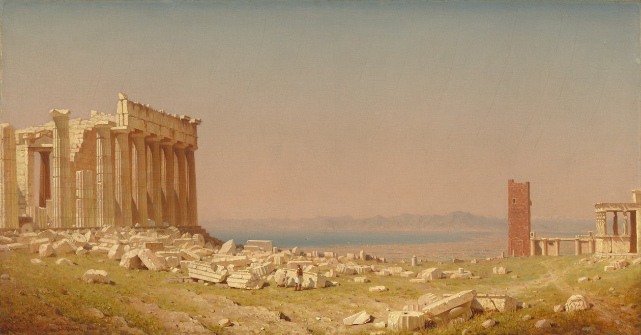 Ruínas do Partenon, 1880 de Sanford Robinson Gifford