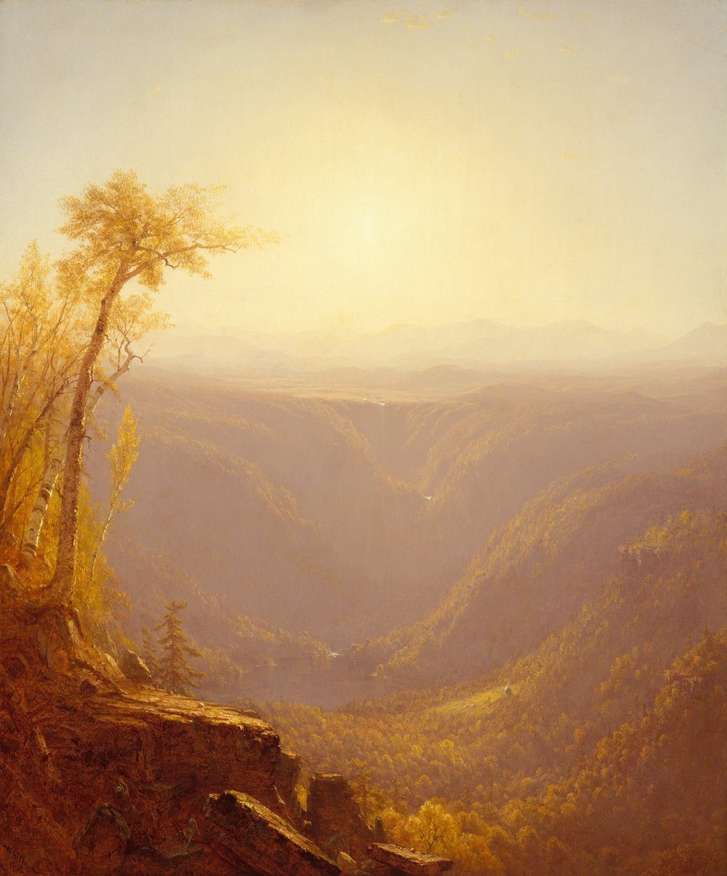 Um desfiladeiro nas montanhas Kauterskill Clove, 1862. de Sanford Robinson Gifford