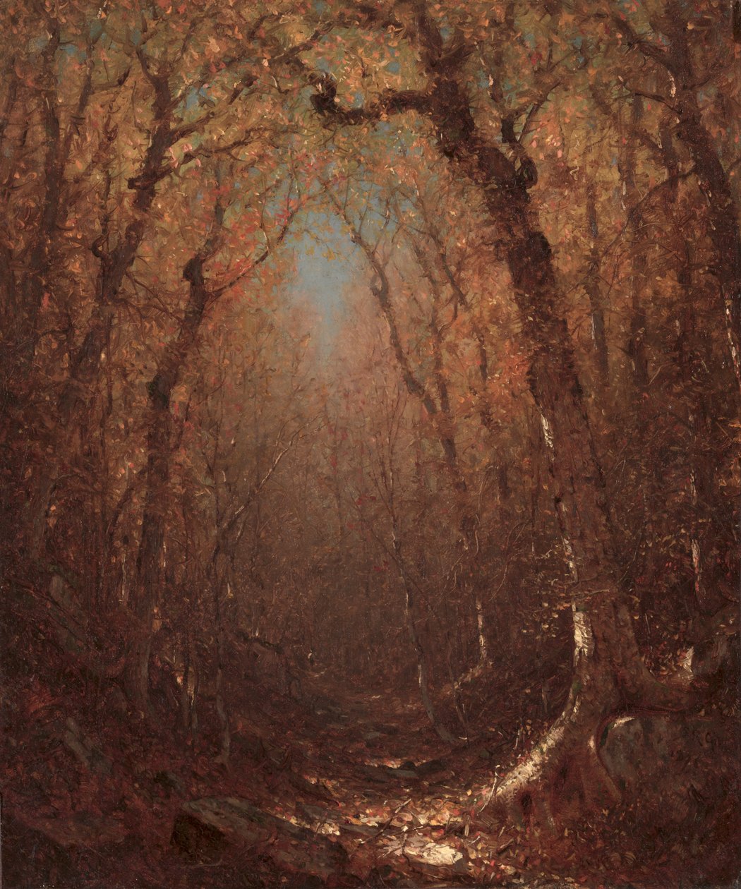 Outono, um caminho na floresta de Sanford Robinson Gifford