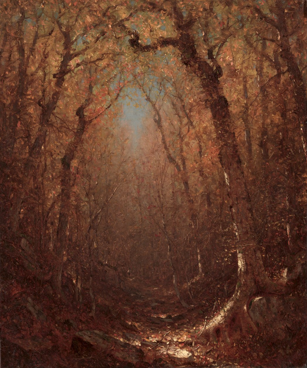 Outono, um caminho de madeira, 1876. de Sanford Robinson Gifford