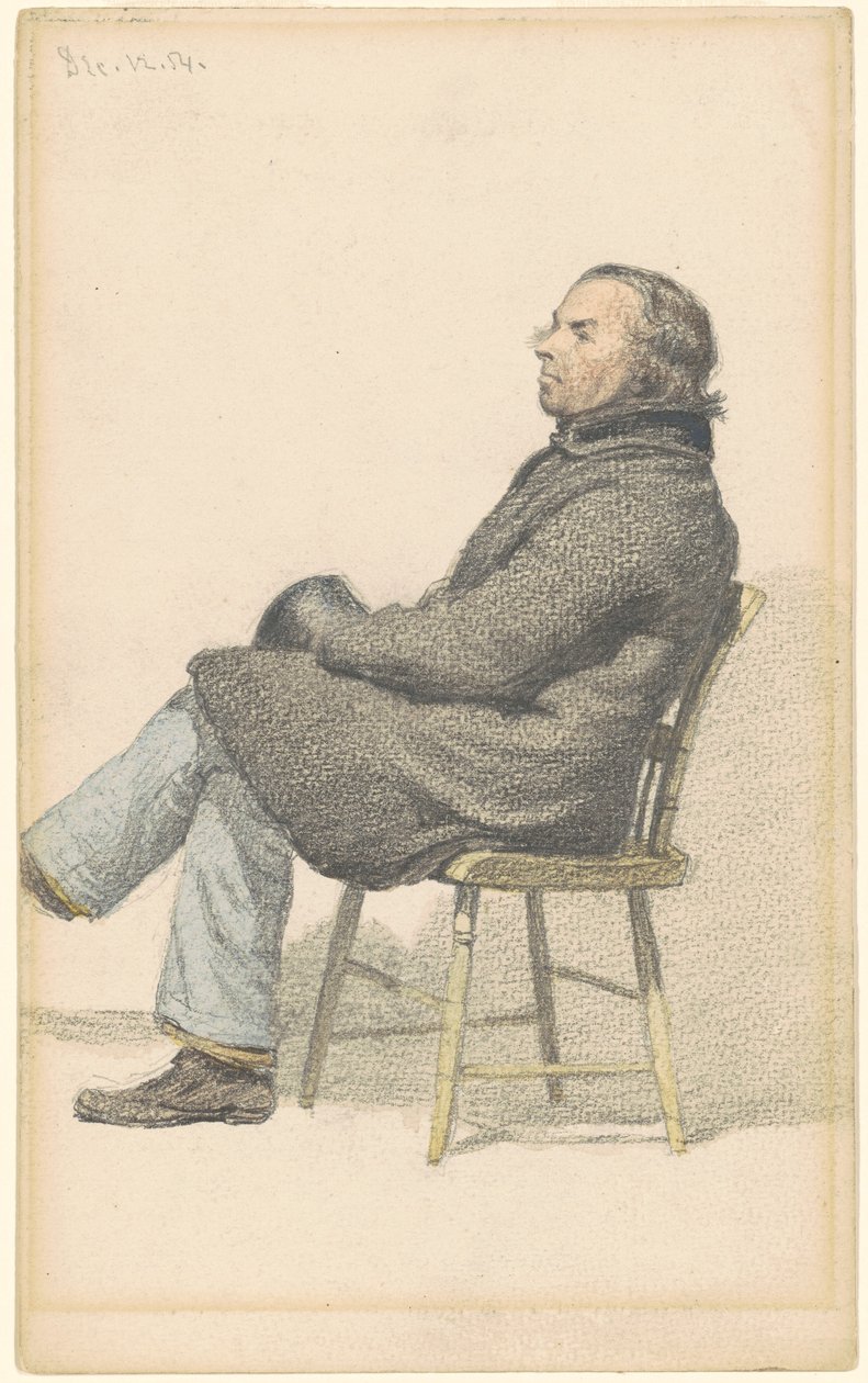 Homem sentado na cadeira Hitchcock de Sanford Robinson Gifford