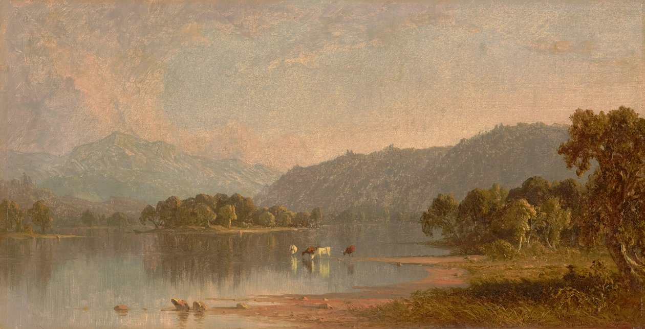Monte Washington visto do rio Saco 1858 (Óleo sobre tela) de Sanford Robinson Gifford