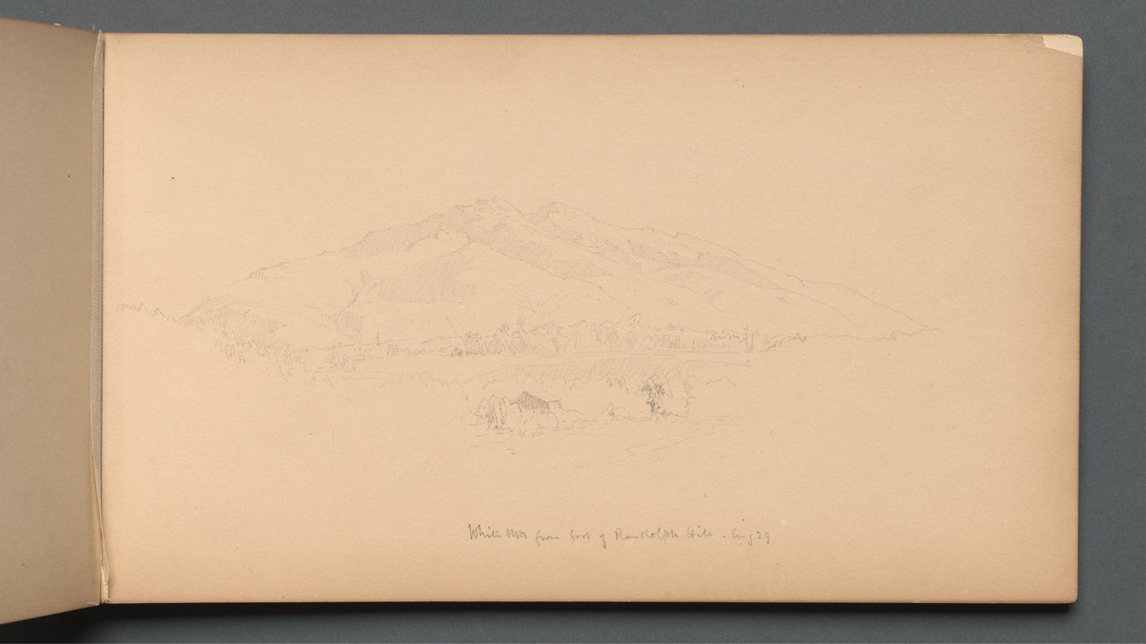 Sketchbook, página 12: "White Mountains from foot of Randolph Hill" de Sanford Robinson Gifford