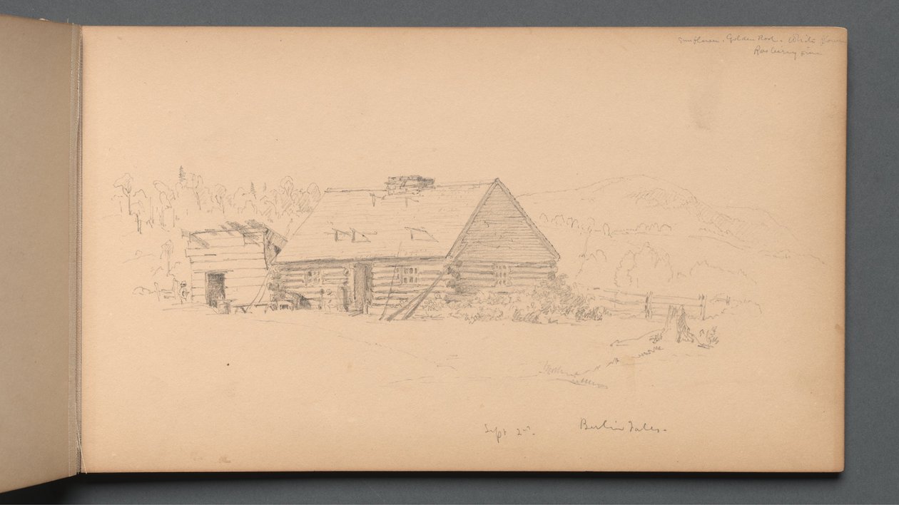 Sketchbook, página 14: "Berlin Falls 2 de setembro" de Sanford Robinson Gifford