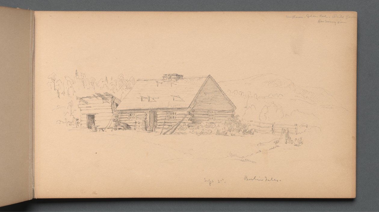 Sketchbook, página 14: "Berlin Falls 2 de setembro" de Sanford Robinson Gifford