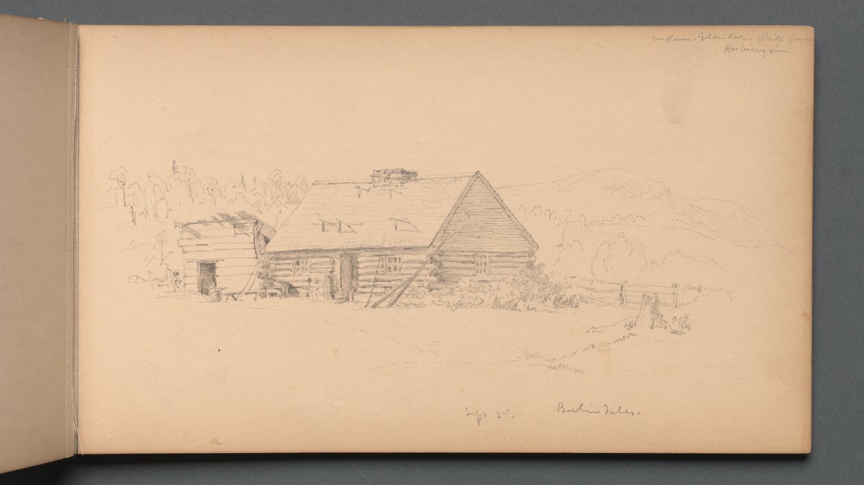 Sketchbook, página 14: Berlin Falls, 2 de setembro de 1859. de Sanford Robinson Gifford