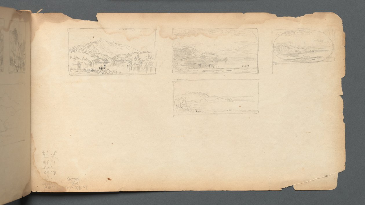 Sketchbook, página 40: Paisagem do Maine de Sanford Robinson Gifford