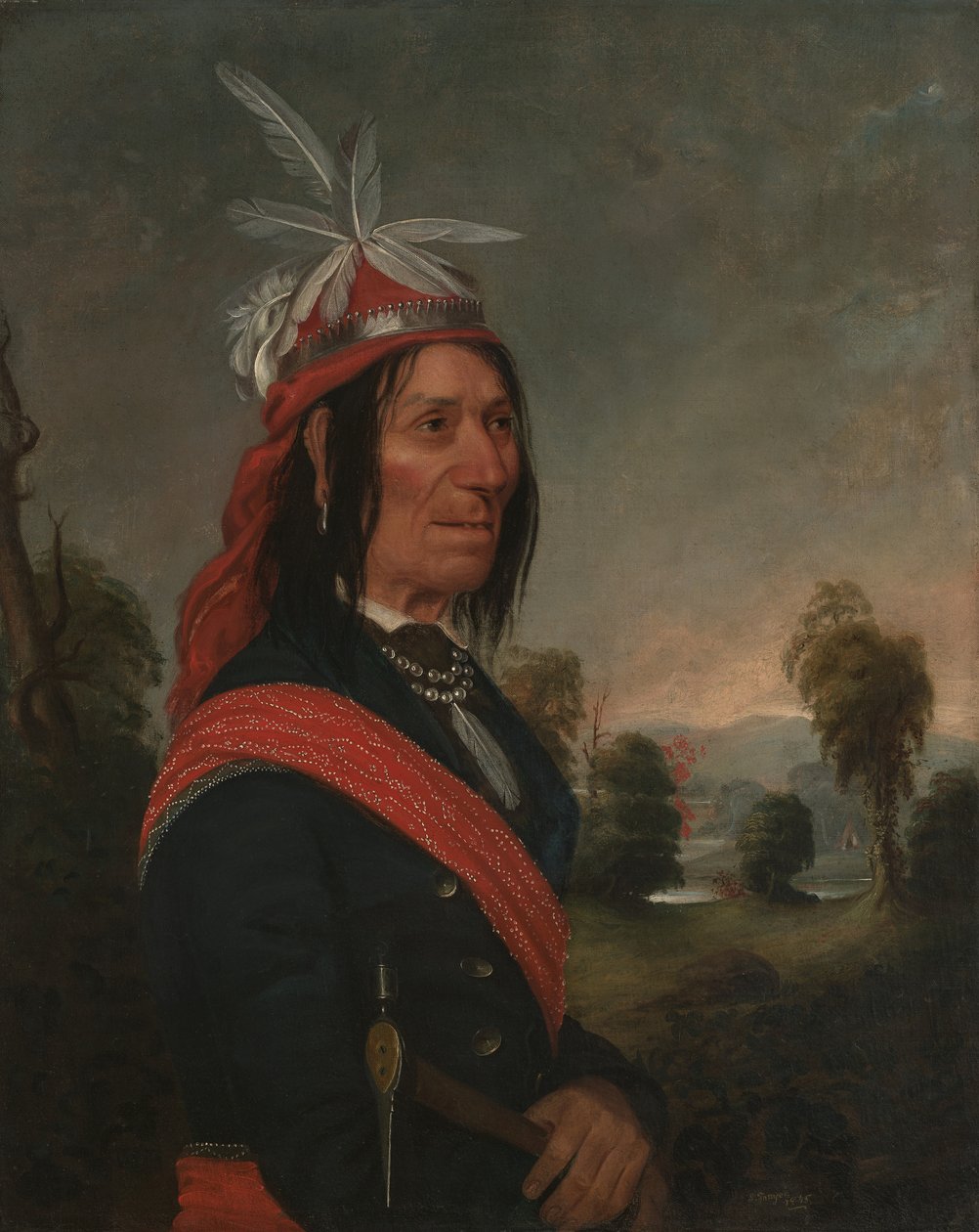 Retrato de Ossahinta, Chefe da Nação Onondaga de Sanford Thayer