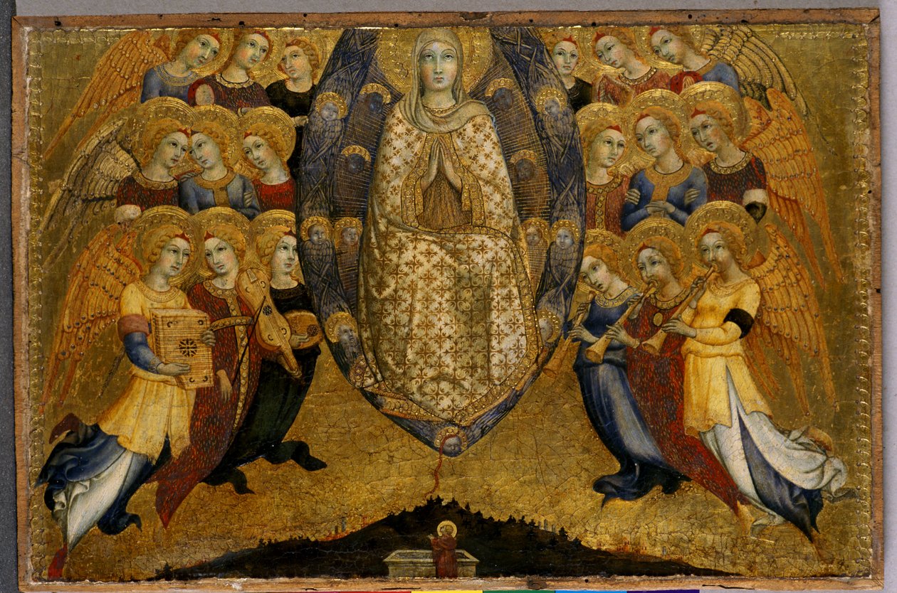 A Ascensão da Virgem, c.1449 (têmpera sobre madeira) de Sano di Pietro