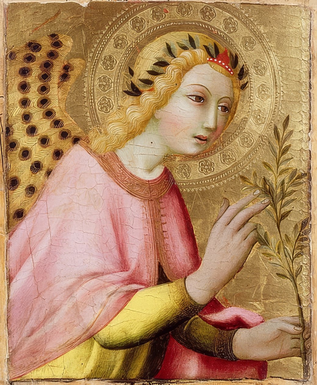 O anjo da Anunciação. Por volta de 1450 a 1500 de Sano di Pietro