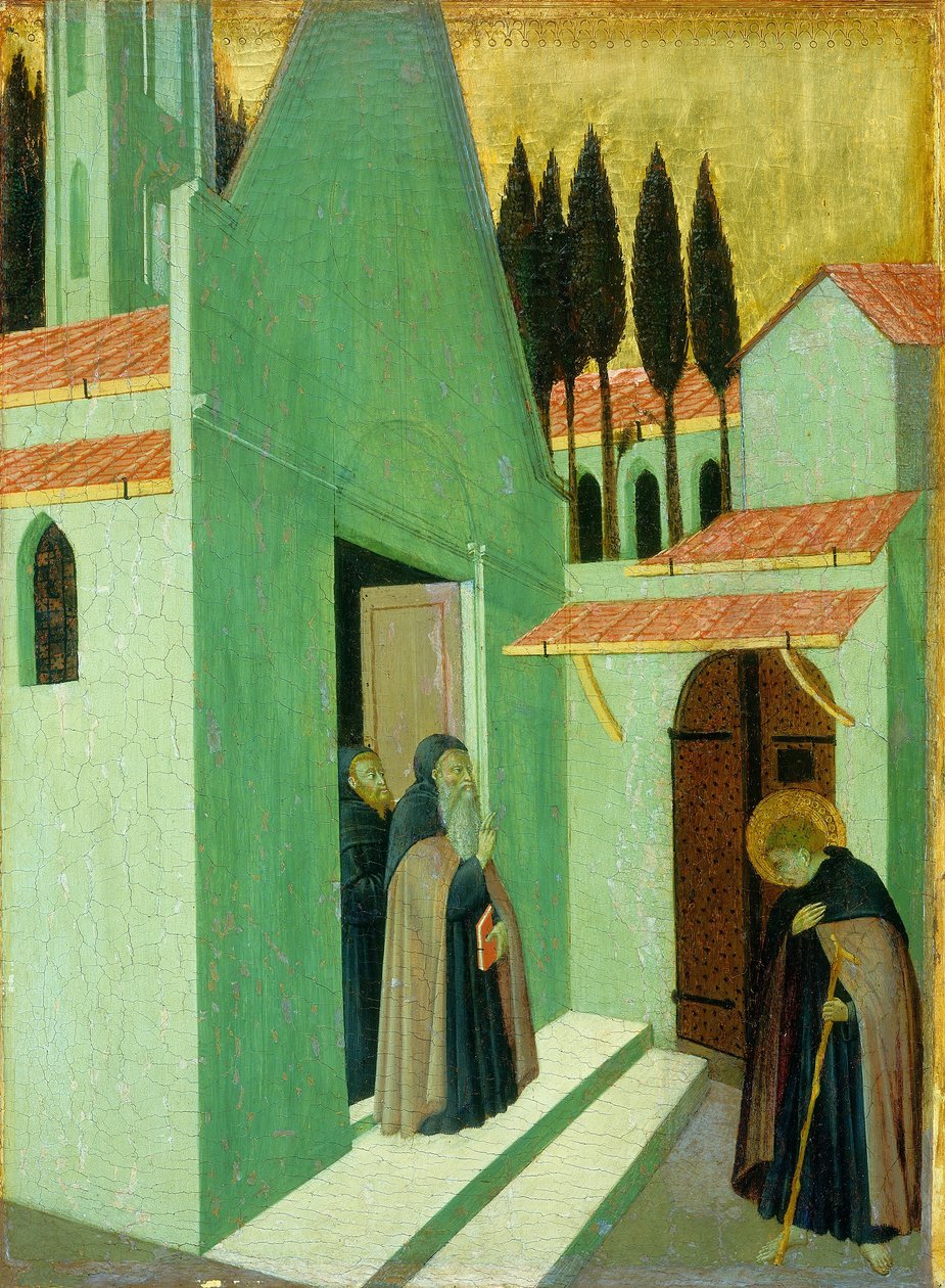 Santo Antônio deixando seu mosteiro, c. 14301435 de Sano di Pietro