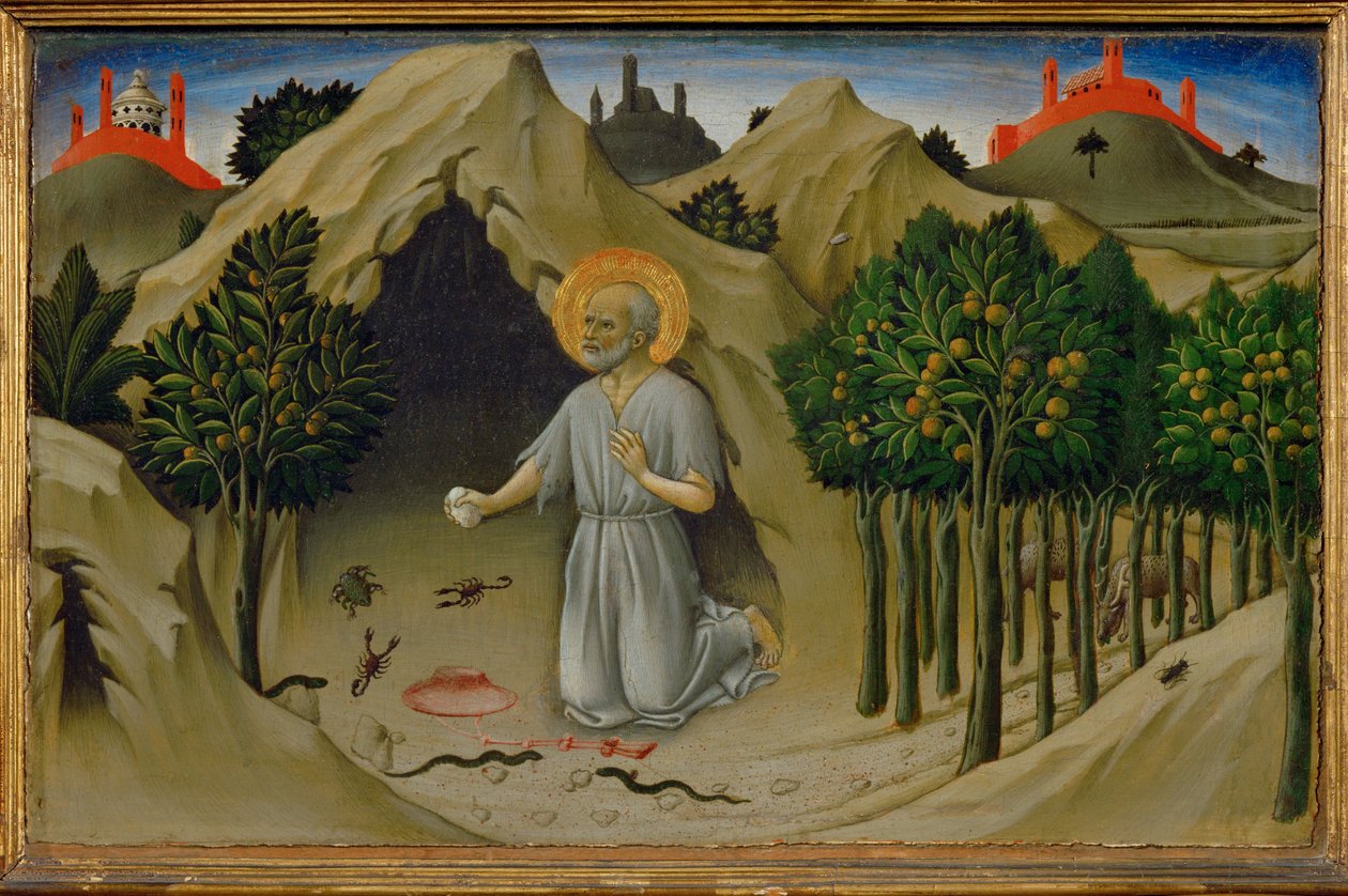 São Jerónimo penitente ... de Sano di also Ansano di Pietro di Mencio Pietro