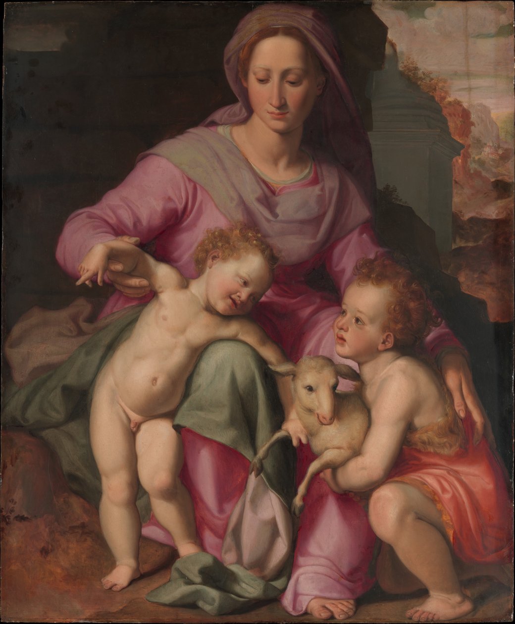 Madonna e criança com o infante São João Batista, c.1572 de Santi di Tito