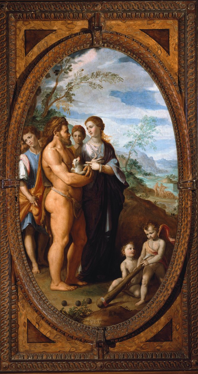 Hércules e Omphale (óleo sobre tela de Santi di Tito