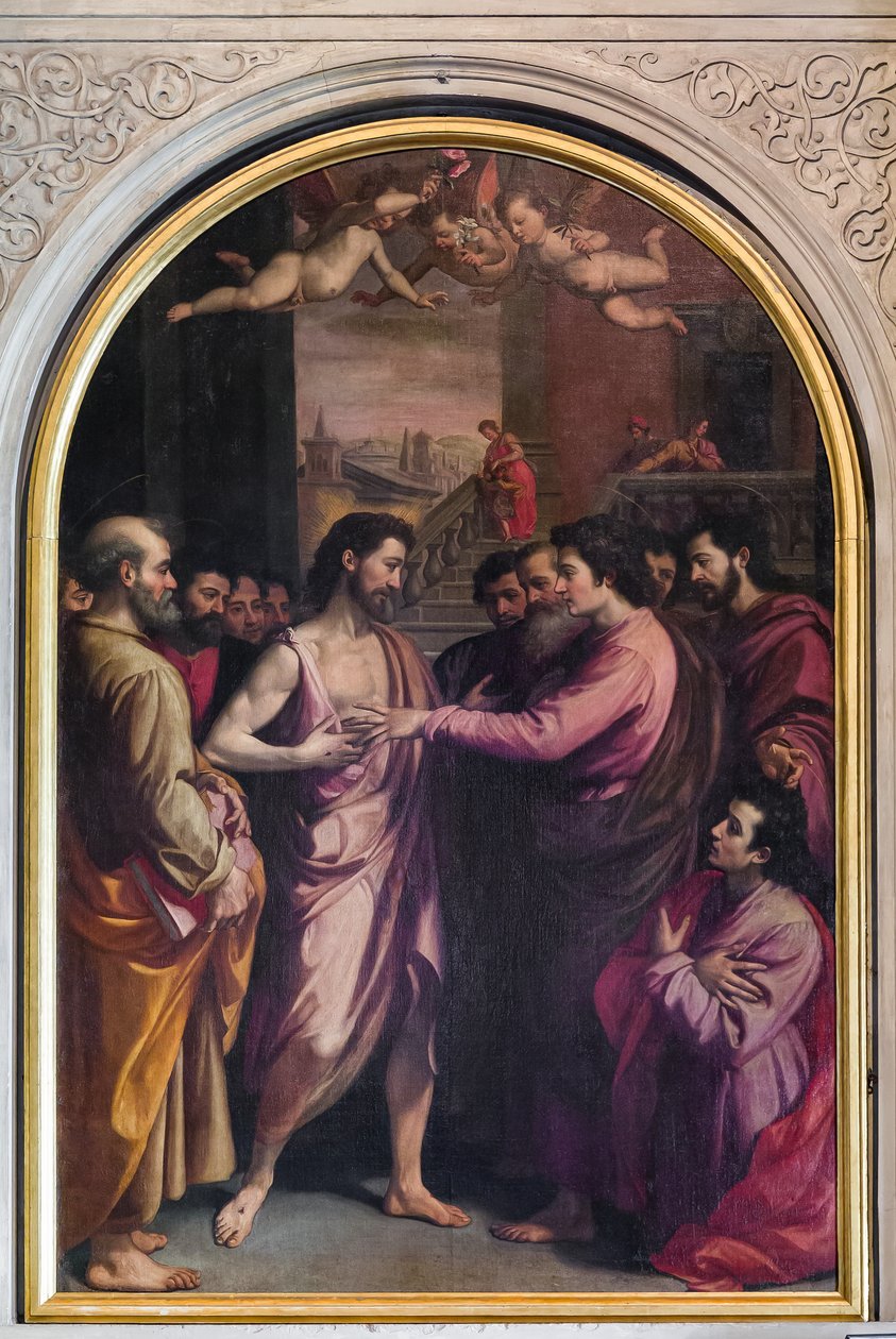 Incredulidade de São Tomé (óleo sobre tela) de Santi di Tito