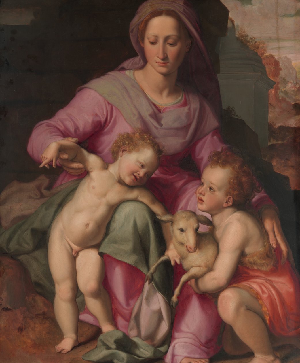 Madona e o Menino com o Menino São João Batista, início da década de 1570. de Santi di Tito
