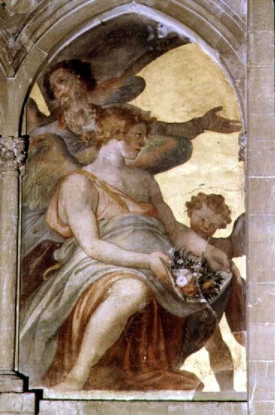 Anjos musicais dentro de um claustro de trompe l