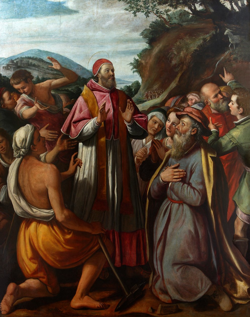 São Papa Clemente I, rodeado de fiéis, 1592. de Santi di Tito