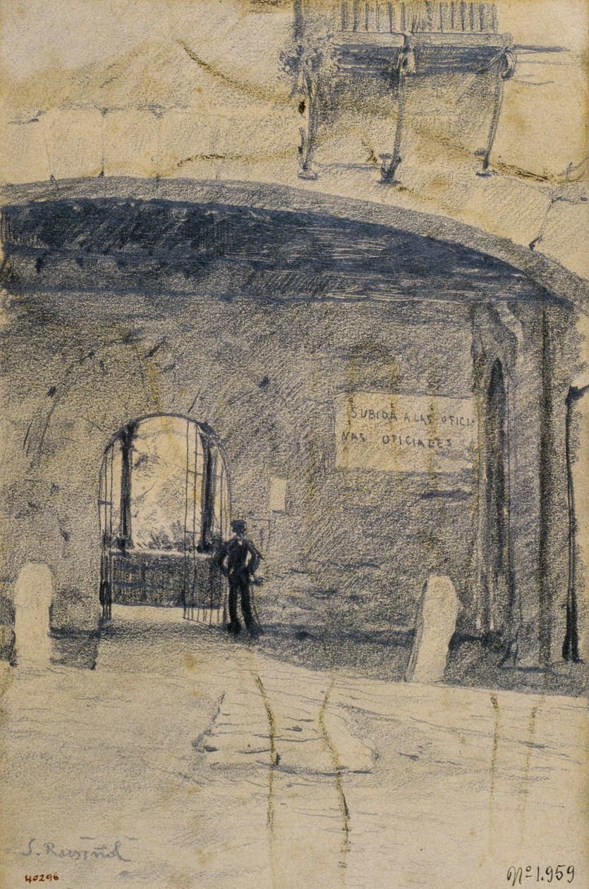 Arco de Gateway e parede. Granada de Santiago Rusiñol