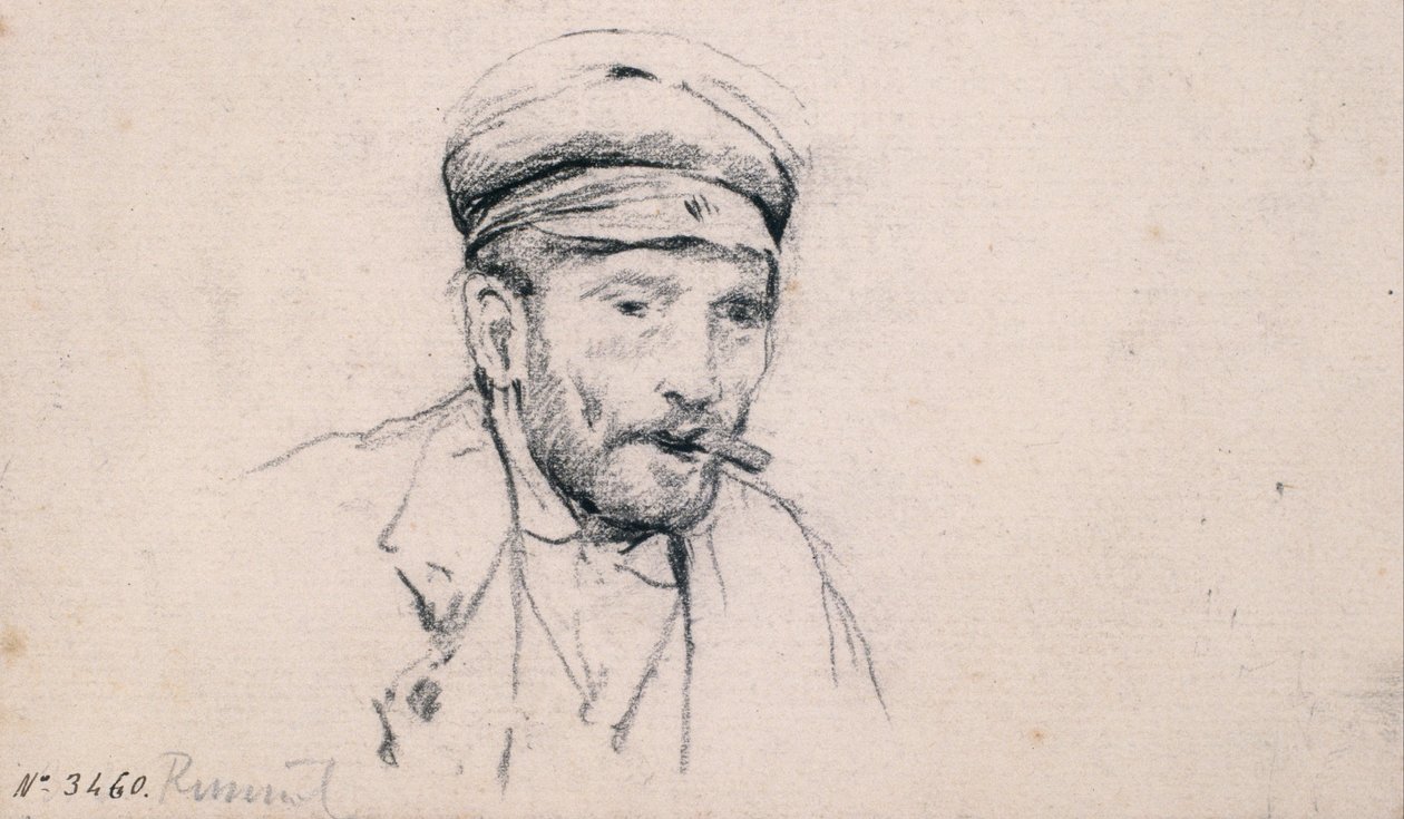 Estudo de uma cabeça masculina de Santiago Rusiñol