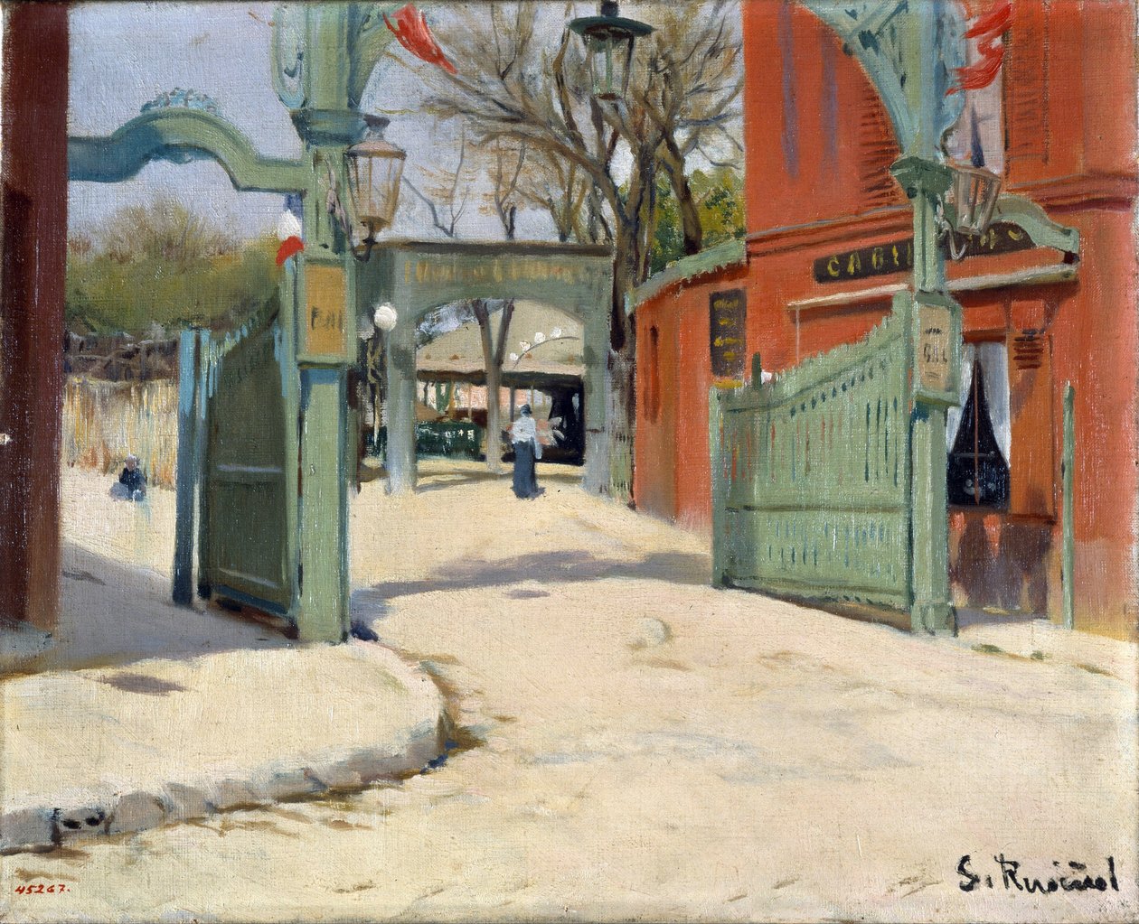 Entrada no Parque do Moulin de la Galette - Pintura de Santiago Rusinol (1861-1931) - 1891 - Óleo sobre tela - 33,5x41 - Museu Nacional d