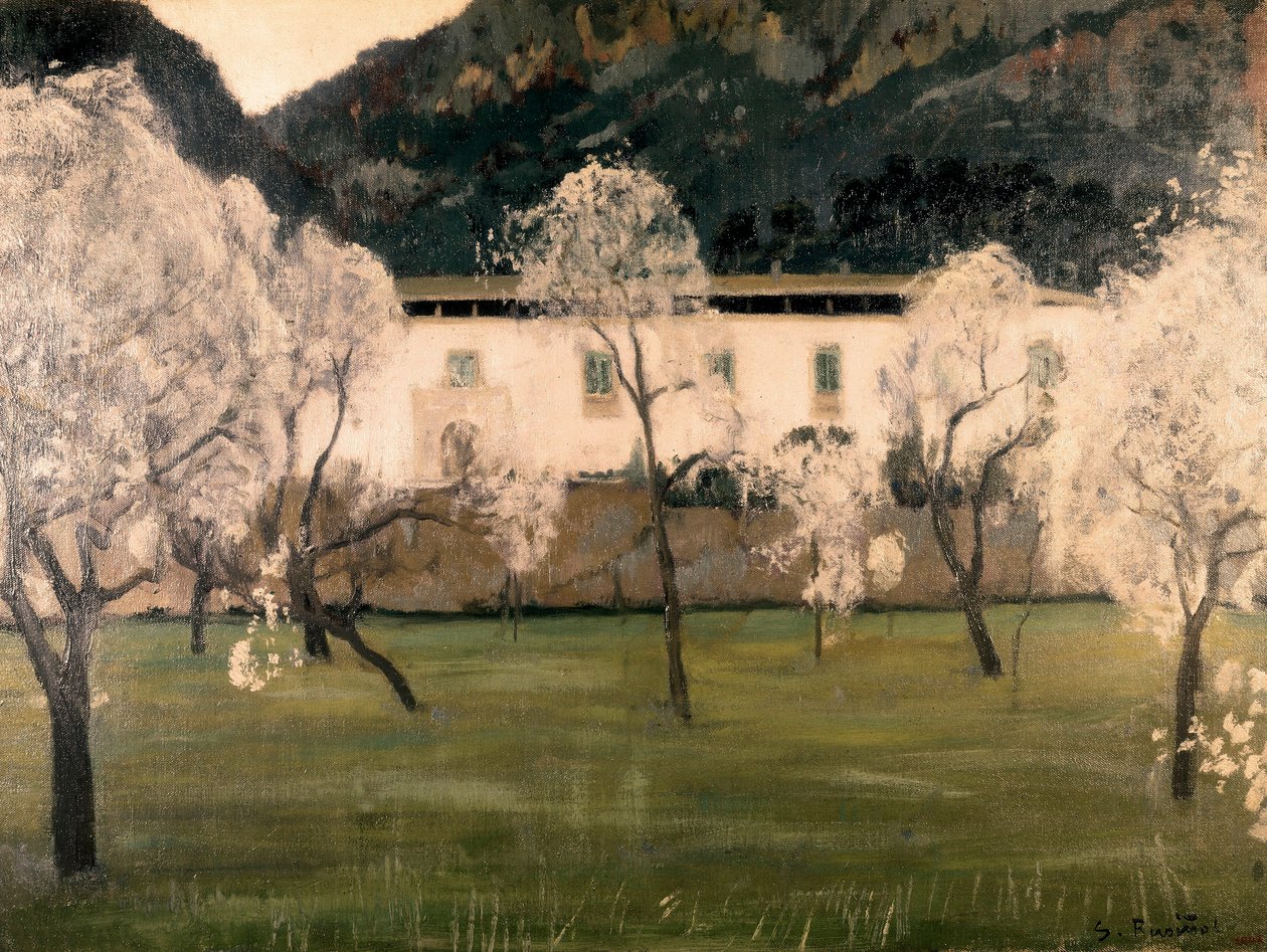 Paisagem com flores nas árvores. Pintura de Santiago Rusinol y (i) Prats (1861-1931). Óleo sobre tela
Barcelona. Museu Nacional de Arte da Catalunha. de Santiago Rusinol i Prats