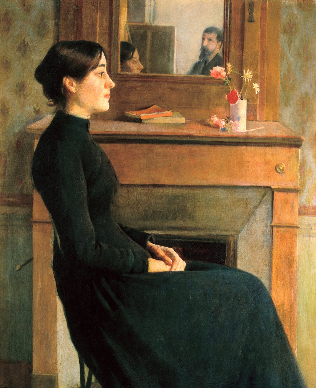 Retrato de uma mulher, pintura de Santiago Rusinol y Prats de Santiago Rusinol i Prats