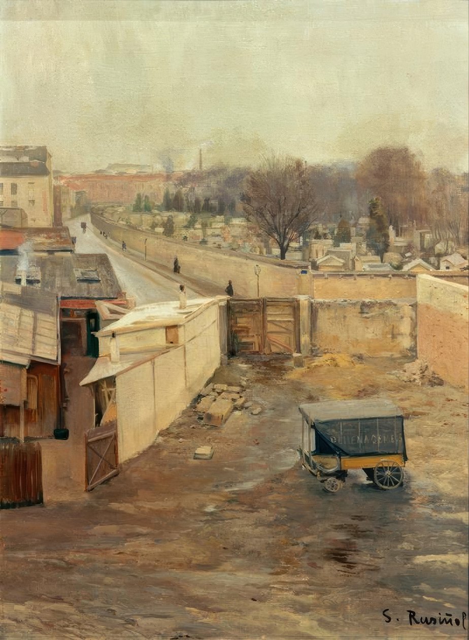 Vista do Cemitério de Montmartre de Santiago Rusiñol