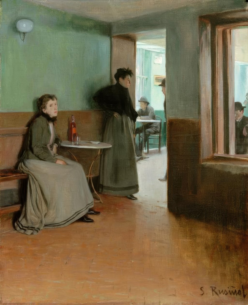 Aquário (interior de um café) de Santiago Rusiñol
