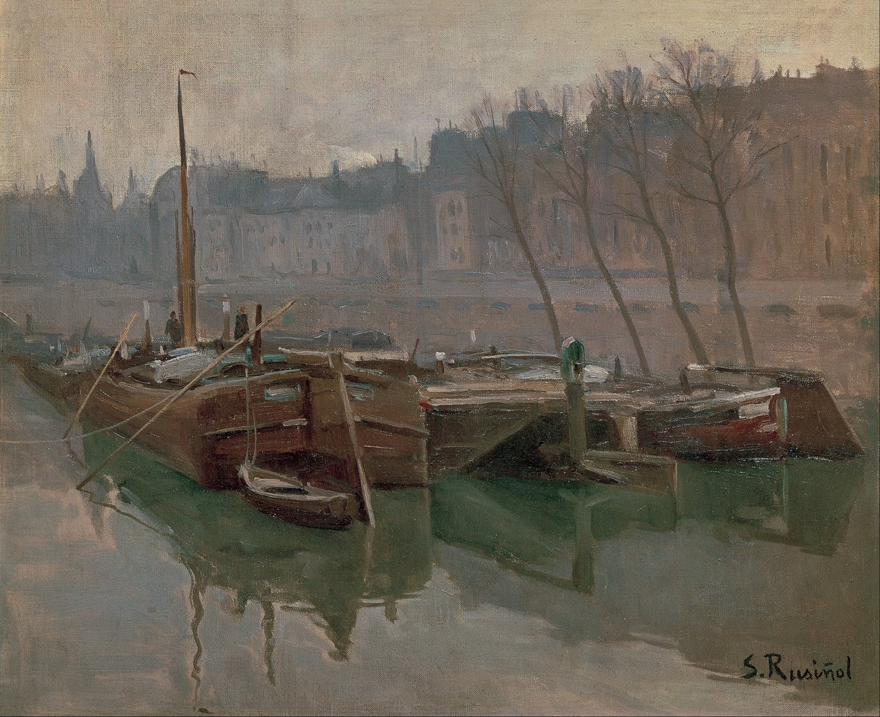 Barcos no Sena de Santiago Rusiñol