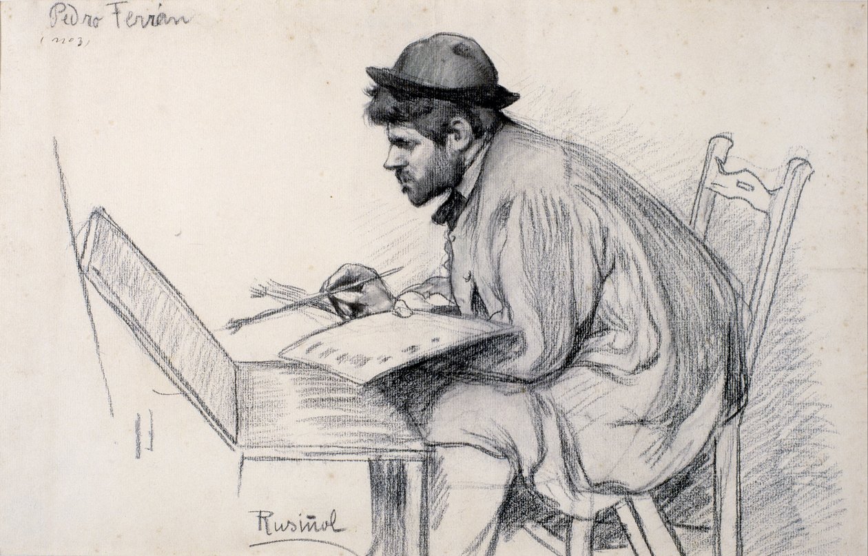 Retrato da pintura de Pere Ferran de Santiago Rusiñol