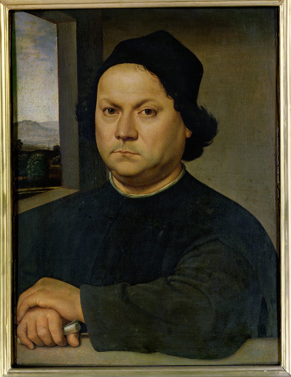 Retrato de Perugino, c.1504 (têmpera sobre madeira) de Raffaello Sanzio Raphael