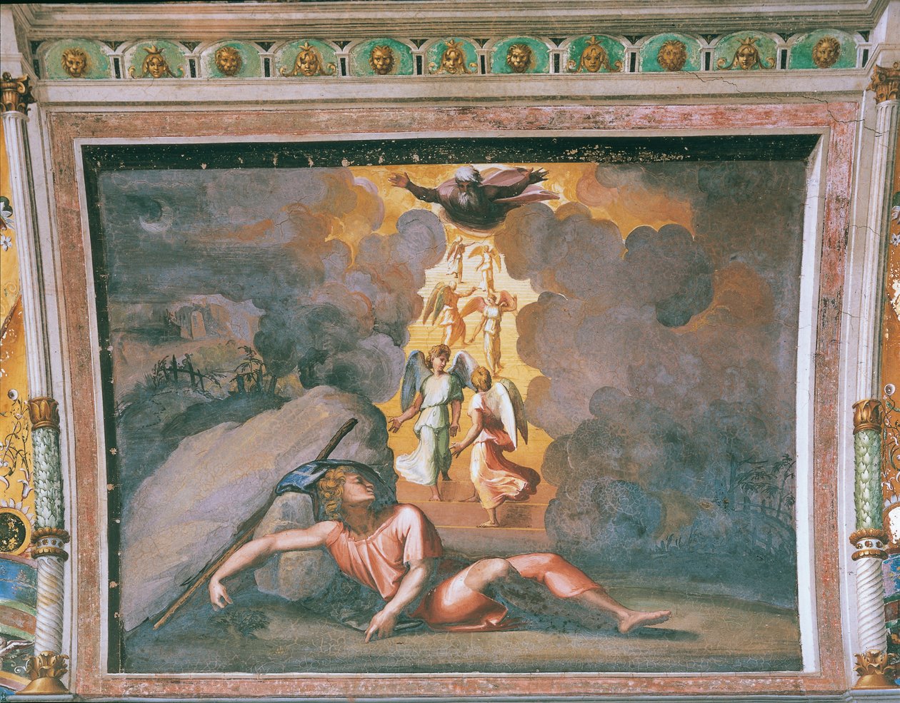 O sonho de Jacob de Sanzio of Urbino (workshop) Raphael