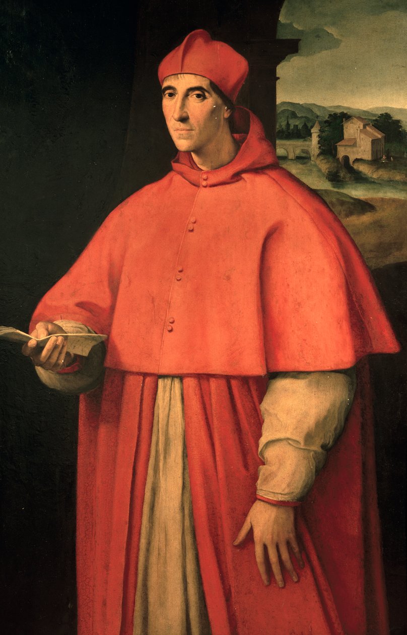 Retrato do Cardeal Alessandro Farnese, futuro Papa Paulo III (Canino de Sanzio of Urbino (workshop) Raphael