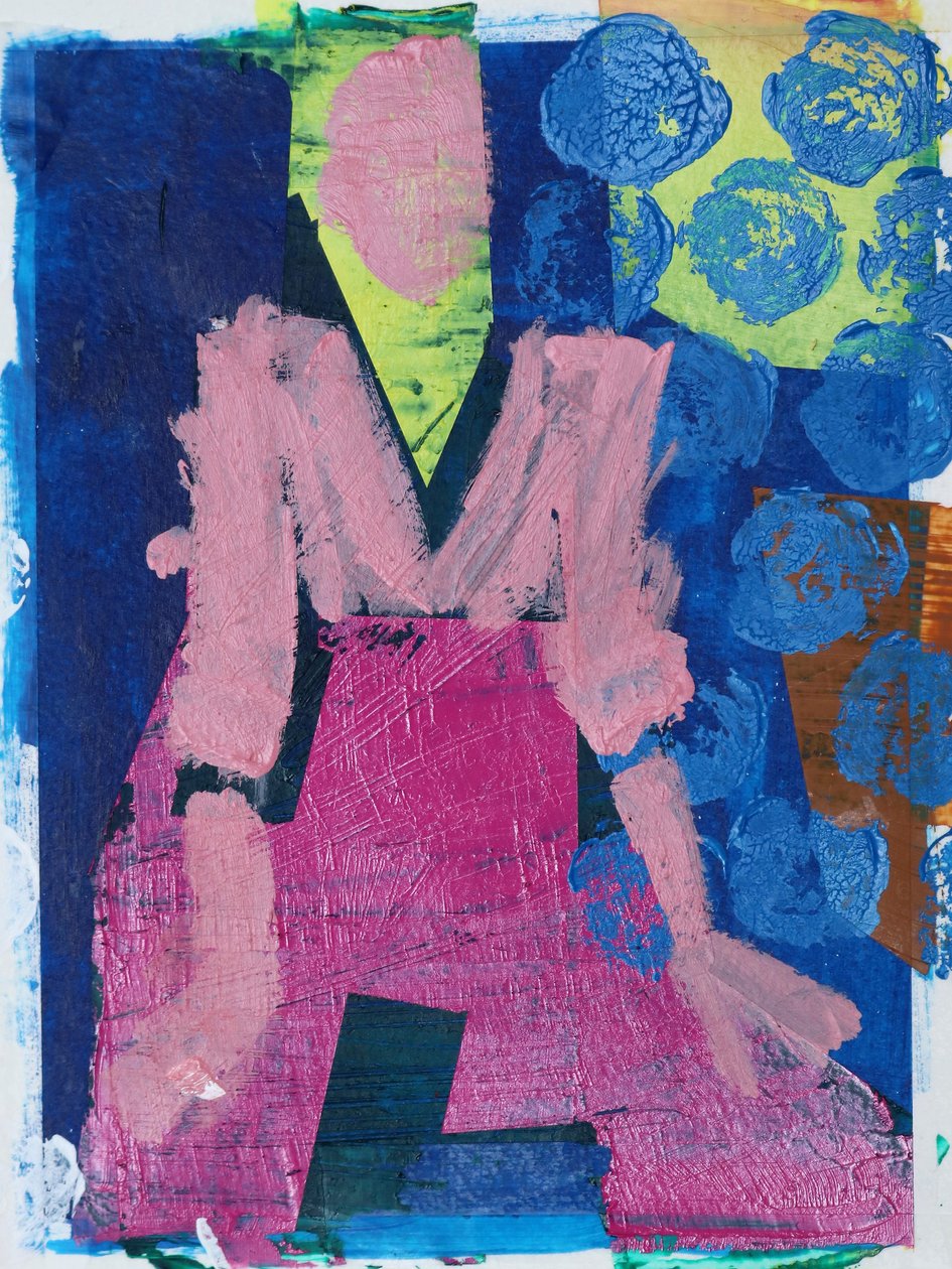 Elle #2, 2020 (acrílico sobre papel) de Sara Hayward