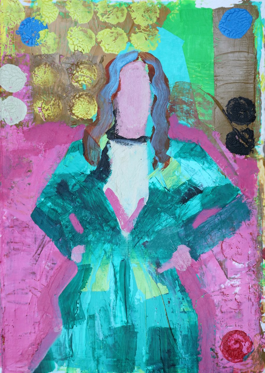 Elle #6, 2020 (acrílico sobre papel) de Sara Hayward