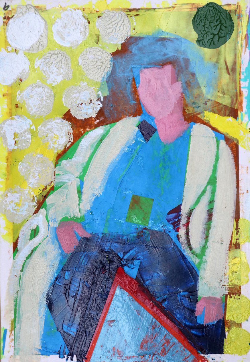Elle #9, 2020 (acrílico sobre papel) de Sara Hayward